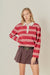 Liz Polo Sweaterv Burgundy Cream