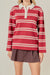 Liz Polo Sweaterv Burgundy Cream