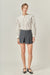 Scallop Embroidered Large Collar Blouse