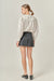 Scallop Embroidered Large Collar Blouse