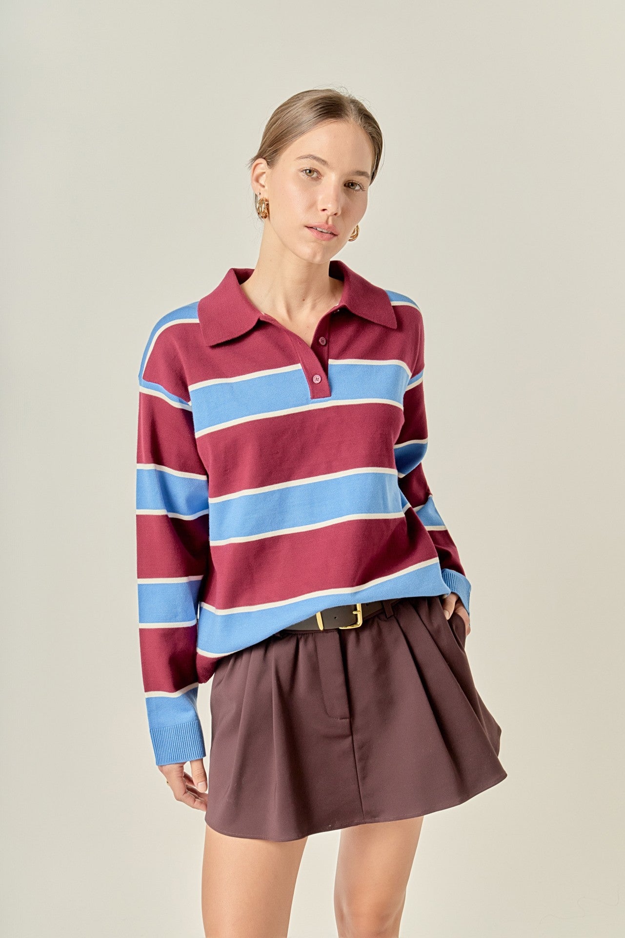Ale Polo Sweater Blue Burgundy