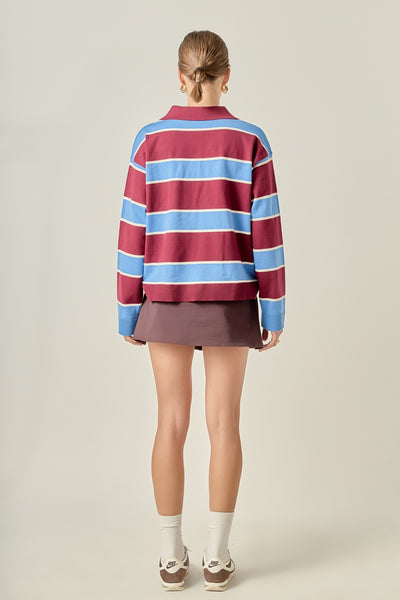 Ale Polo Sweater Blue Burgundy