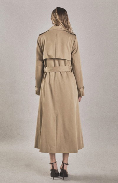 High Low Hem Trench Coat Beige