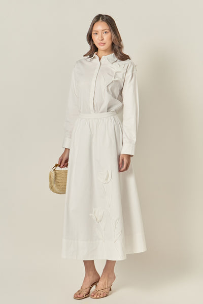 Appliqued Accent Shirt White