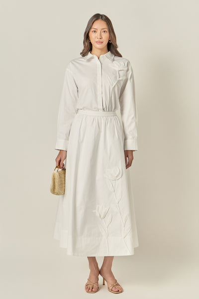 Appliqued Accent Shirt White