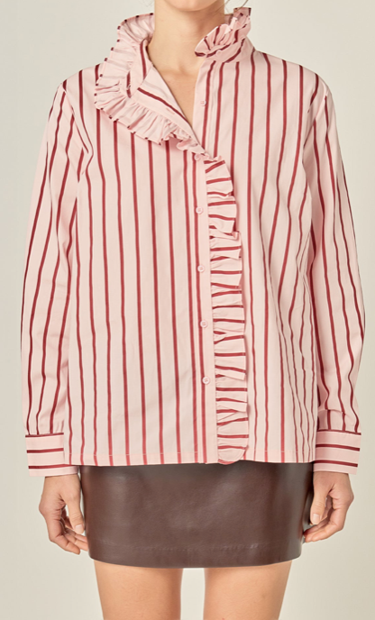 Kira Blouse Pink Burgundy