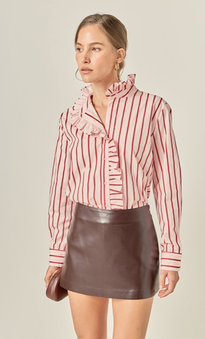 Kira Blouse Pink Burgundy