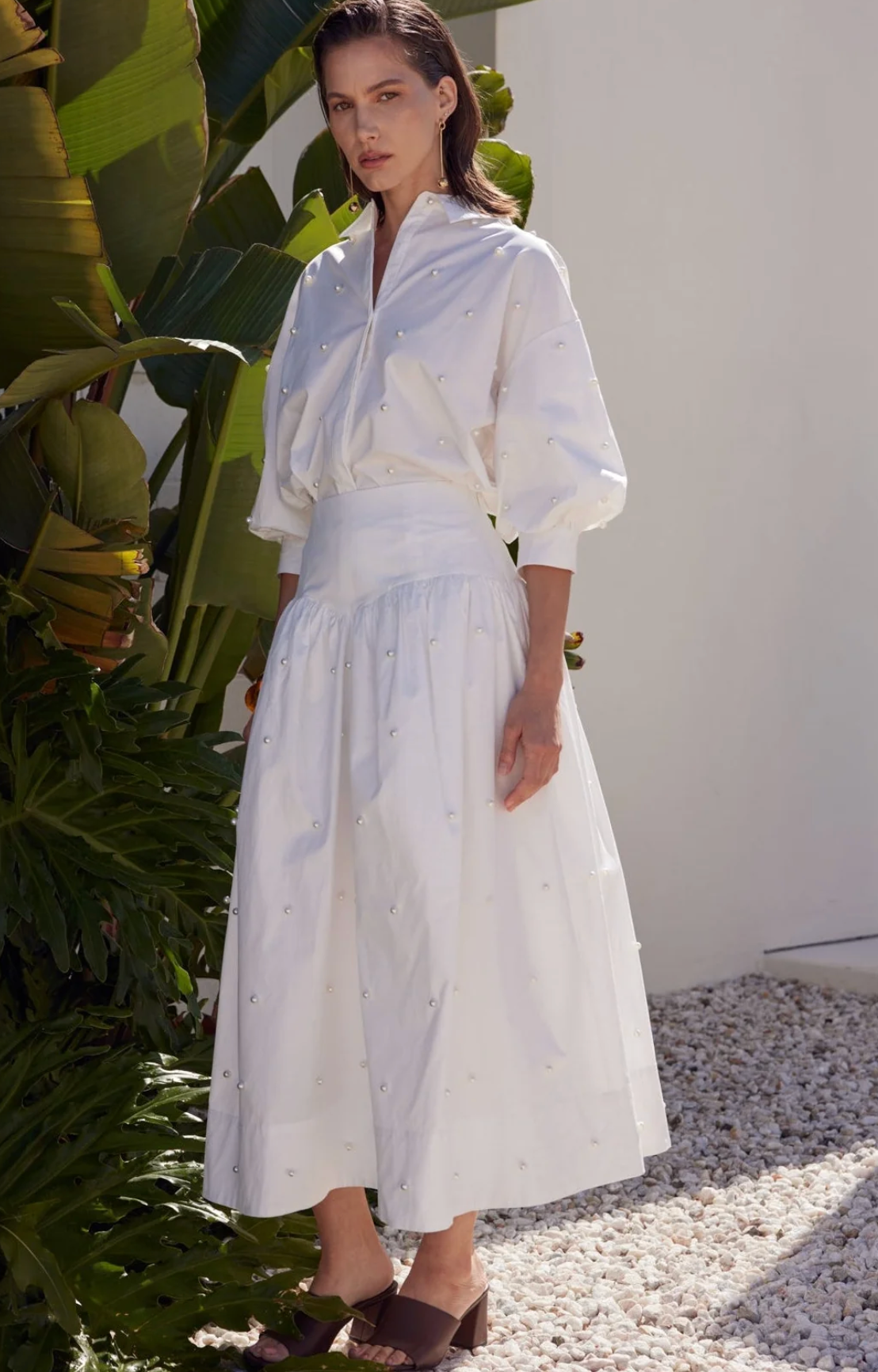 Antonia Midi Skirt With Pearl