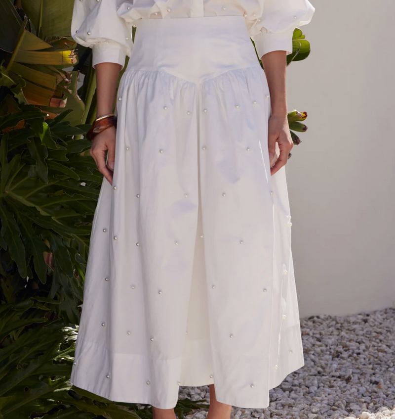 Antonia Midi Skirt With Pearl