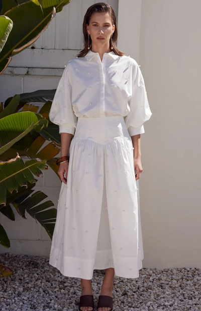 Antonia Midi Skirt With Pearl