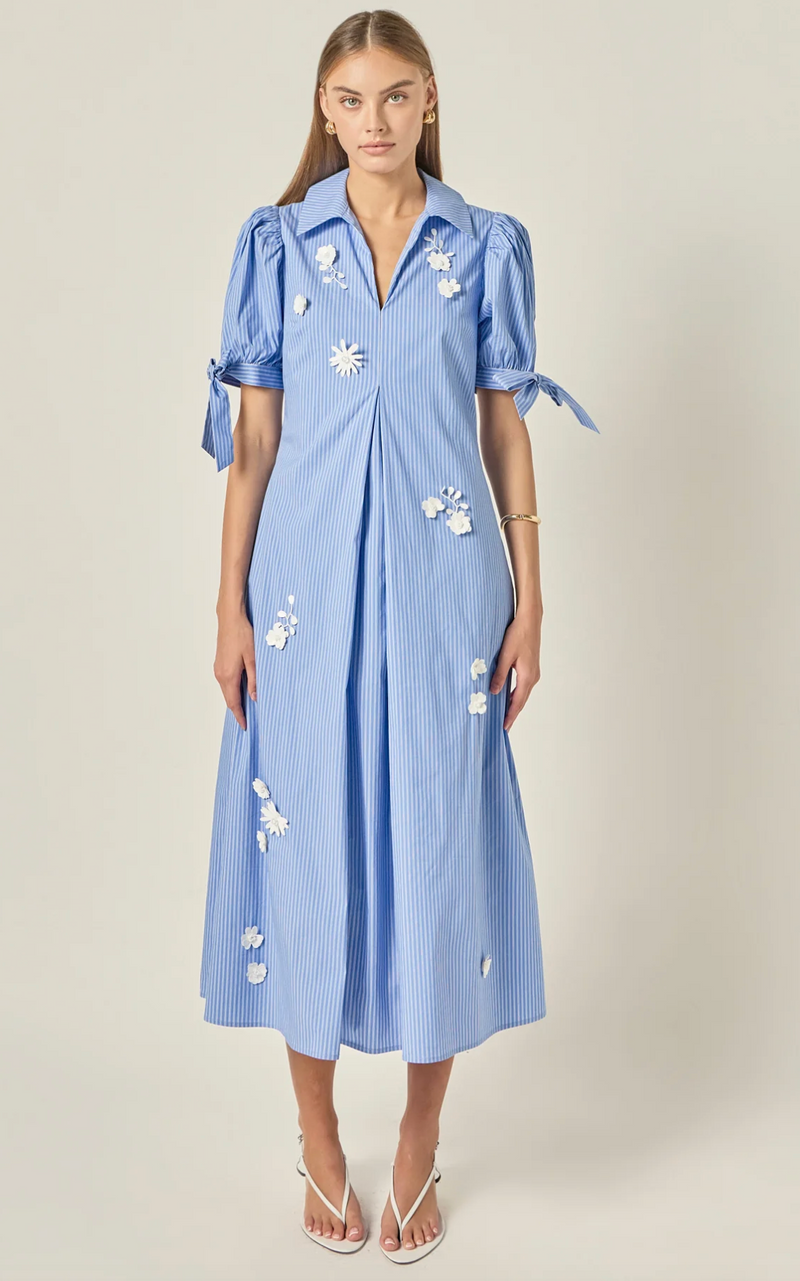 Flor Trimp Striped Midi Dress