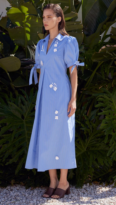 Flor Trimp Striped Midi Dress