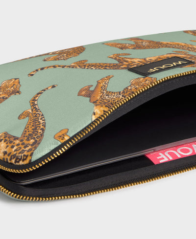 Emerald Leopard Laptop Sleeve 13 & 14