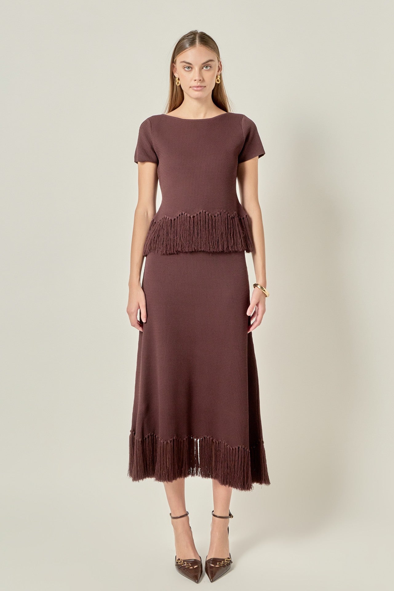 Fringy Set Brown