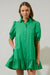 Levy Button Down Shift Dress Green