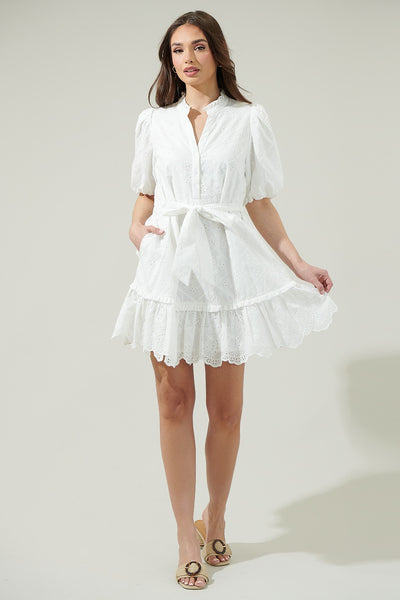 Sky Sasha Mini Dress White