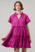 Pallas Poplin Tiered Mini Dress Magenta