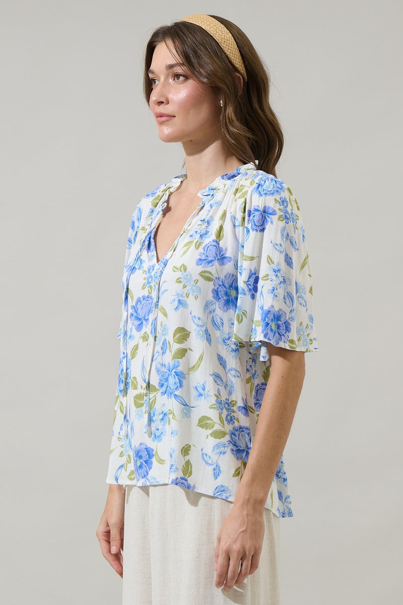 Milla Floral Top Ruffle