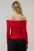 Perrey Off the Shoulder Sweater Red