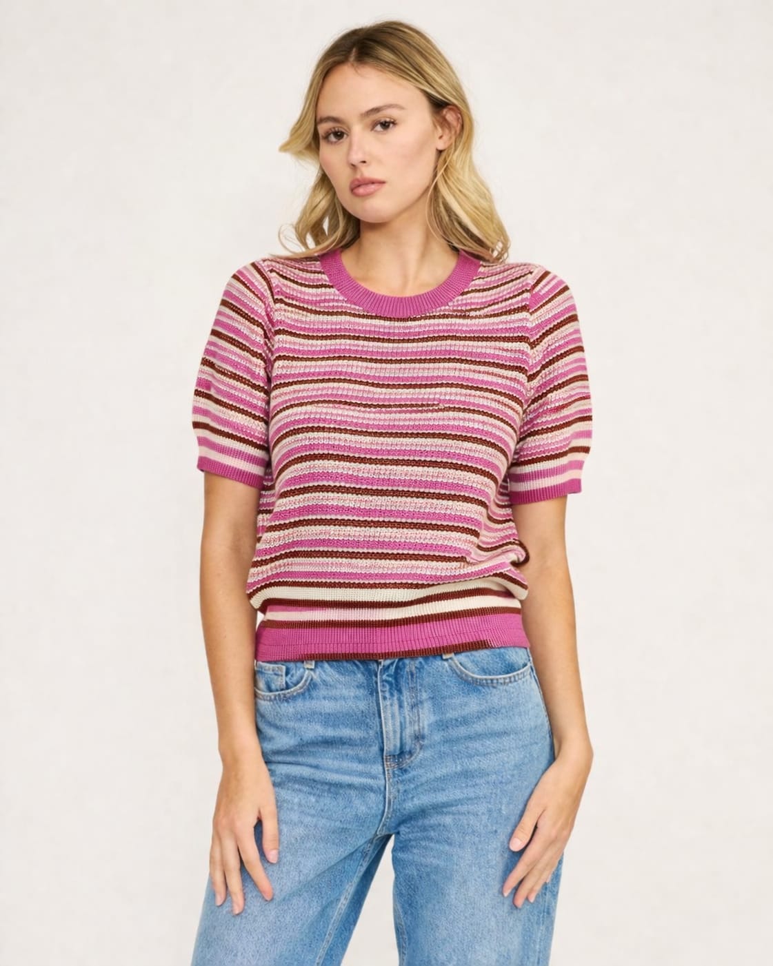 Andy Knit Top Pink Cream