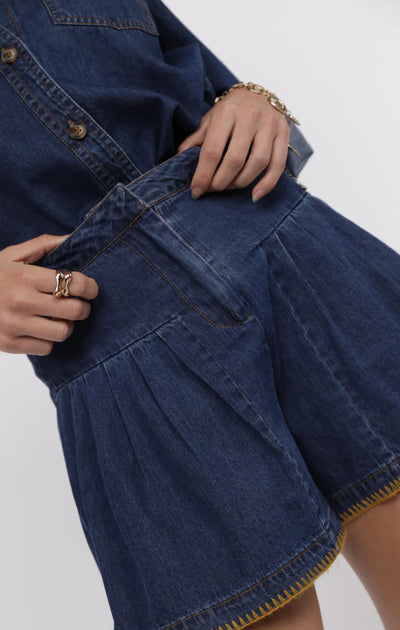 Magnolia Blanket Short Denim
