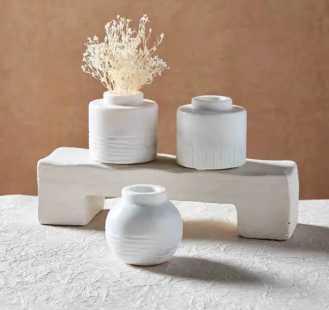 Horizontal Stripe Marble Bud Vase