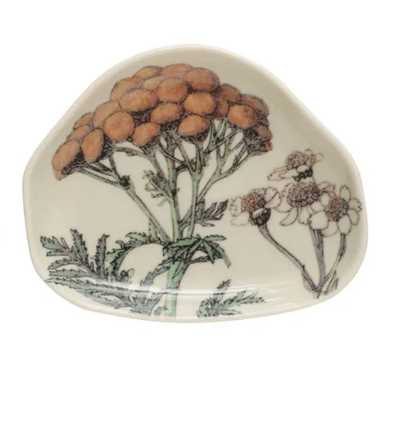 Stoneware Dish w Floral 2