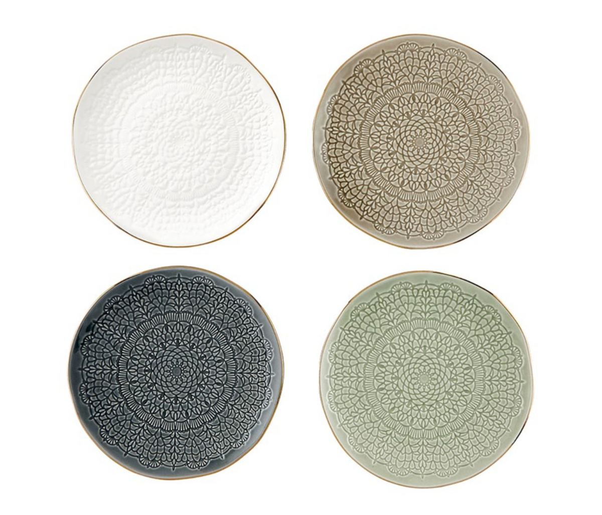 Gold Rim Stamped Appetizer Plate