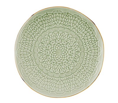 Gold Rim Stamped Appetizer Plate