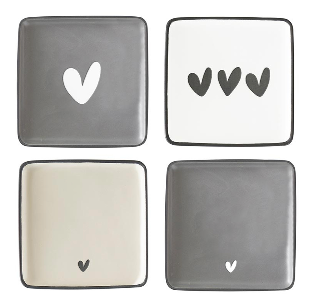 Square Ceramic Plate Heart