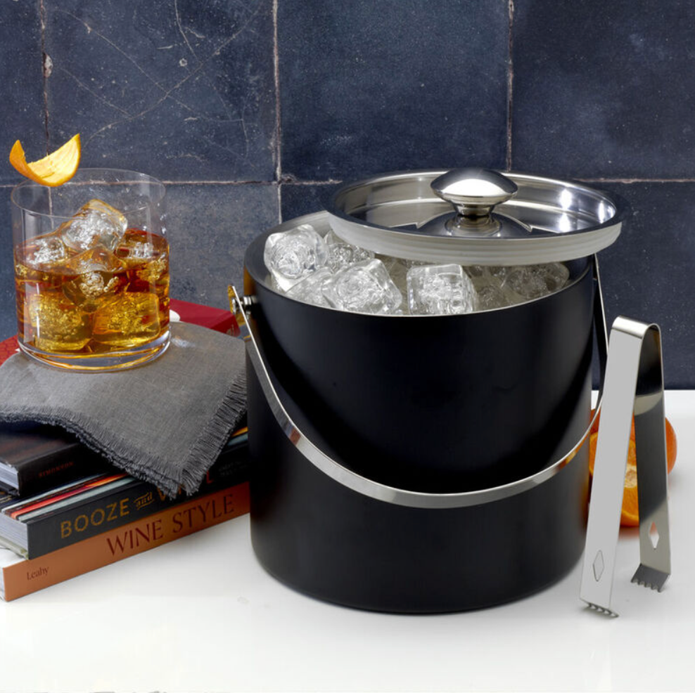 Matte Black Ice Bucket Tongs