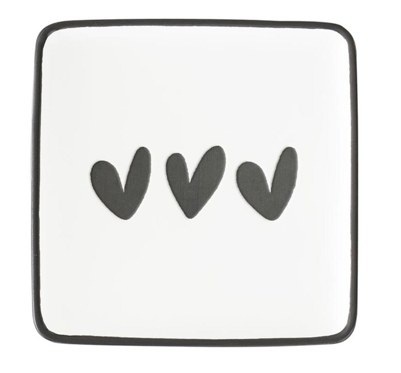 Square Ceramic Plate Heart