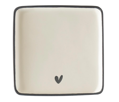 Square Ceramic Plate Heart