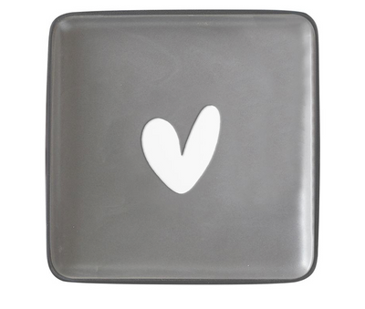 Square Ceramic Plate Heart