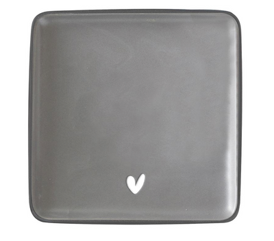 Square Ceramic Plate Heart