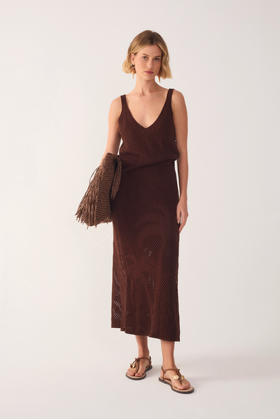 Oasis Knit Skirt Brown