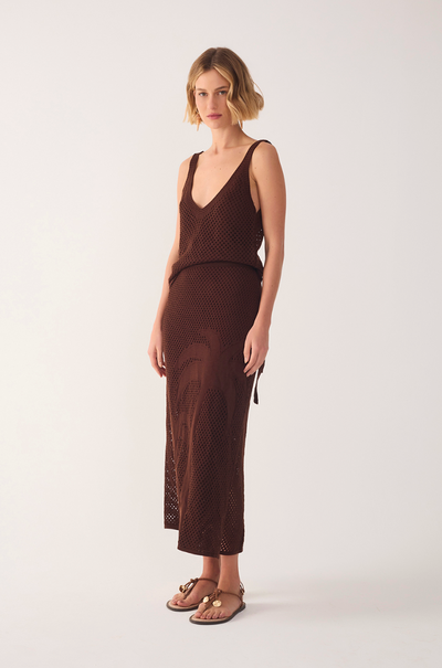 Oasis Knit Skirt Brown