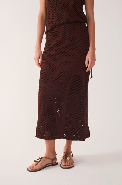 Oasis Knit Skirt Brown