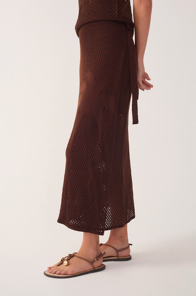 Oasis Knit Skirt Brown