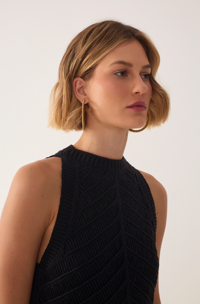 Lurex Resort Knit Dress Black