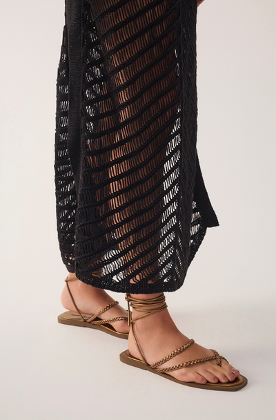 Lurex Resort Knit Dress Black