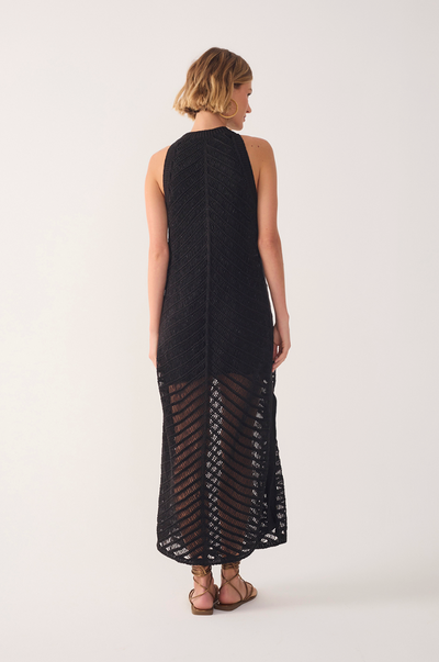 Lurex Resort Knit Dress Black