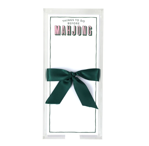 Rectangle Notepaper with Acrylic Tray Things To Do Before Mahjong