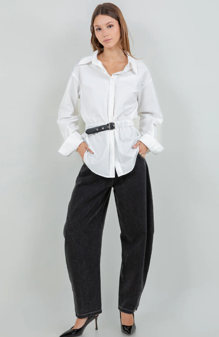Down Shirt White