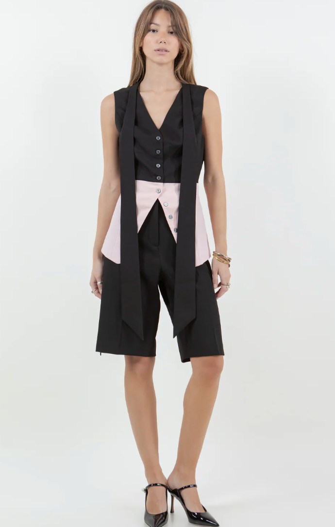 Button Down Top w Removeable Tie