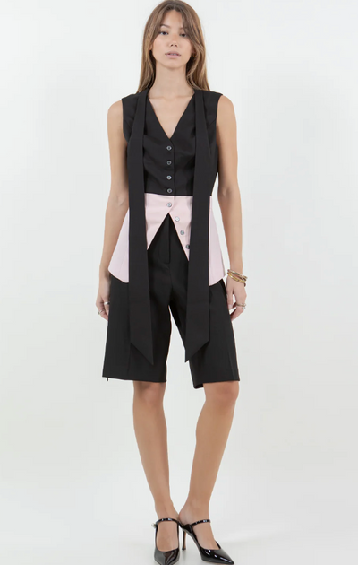 Button Down Top w Removeable Tie