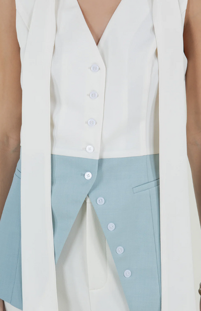 Button Down Top w Removeable Tie