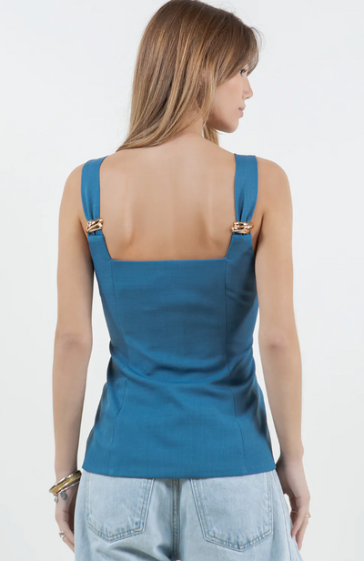 Corset Navy Metal Trim
