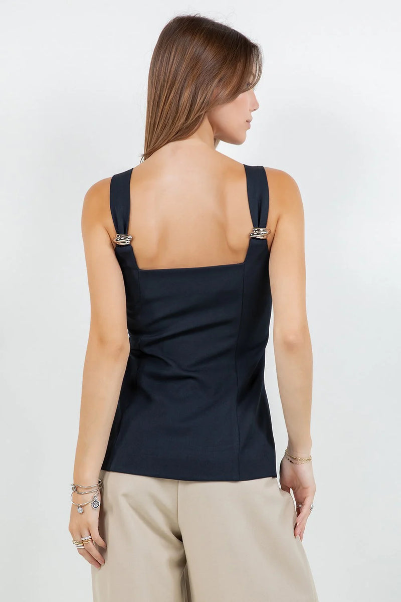 Corset Navy Metal Trim