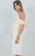 Asymmetrical One Shoulder Satin Lemon